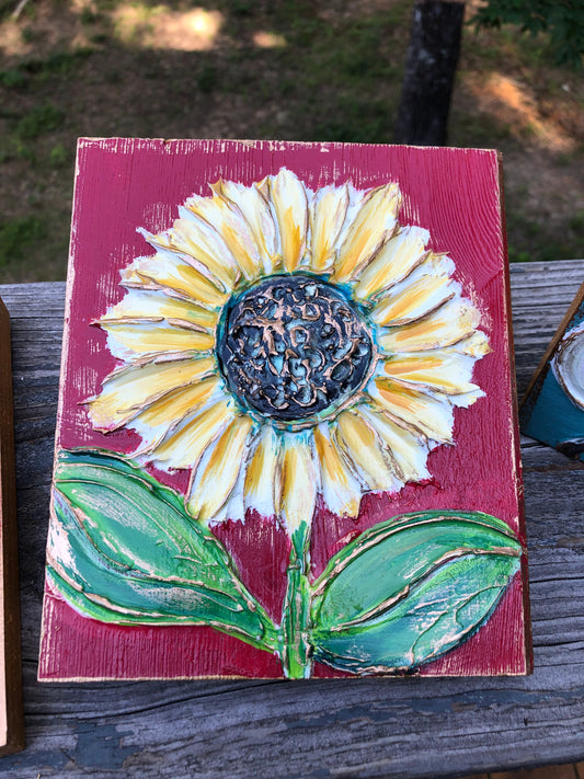 Sunflower wood panel