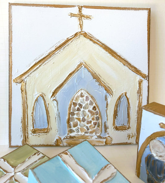 Church with Oyster Shell door - canvas art